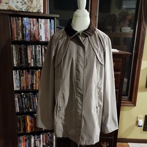 Stylish Beige light weight jacket with Brown Collar by George size 16 , 1X